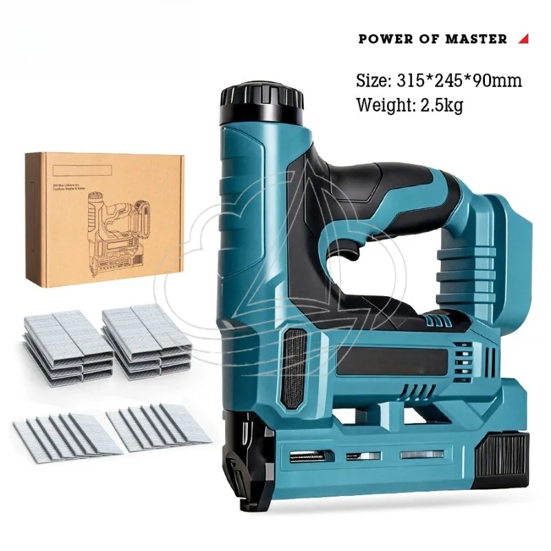 Cordless Lithium Brad Nailer Woodworking Straight Nail Gun Jam Free Portable Fastening Tool for DIY Home Trim Carpentry Use