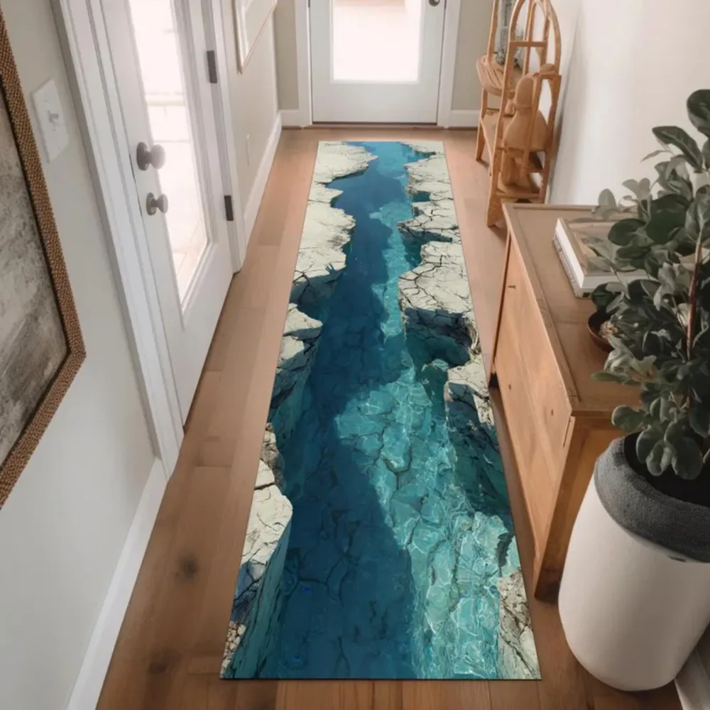 

3D Vision Canyon River Theme Anti Slip Easy To Clean Durable Carpet Perfect for Home Kitchen Corridor or Vacation Home Carpet