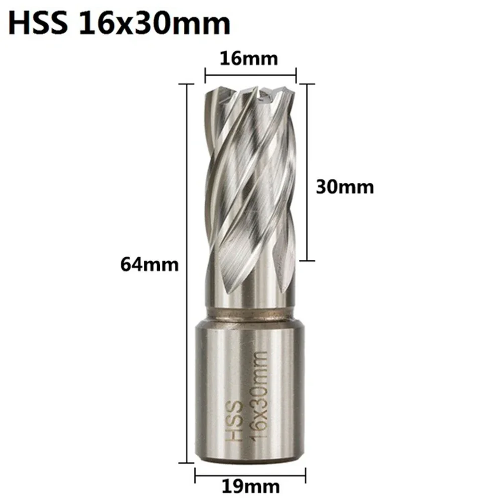 Silver Annular Cutter for Compatibility with 3/4 in Shank Magnetic Drill Press using HSS Metal Core Drill Bit 1242mm