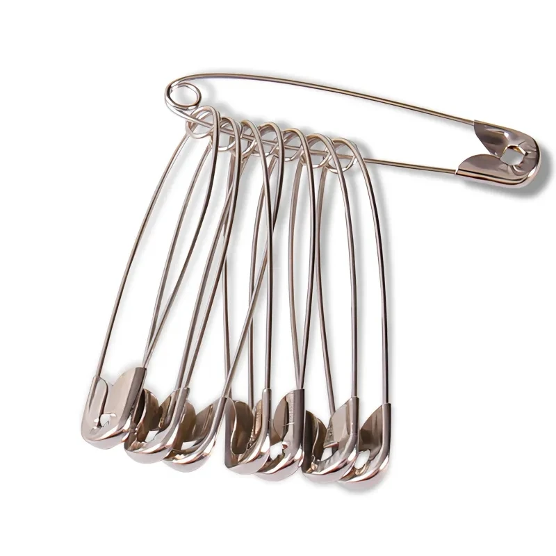 20 Pcs/Lot Silver Nickel Plated Large Pins Simple Children's Safety Pins Buttons Pins Fixed Clothes Pants Small Paper Clips