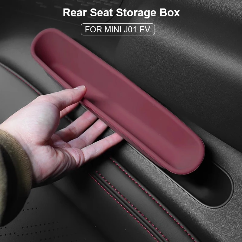 2pc Silicone Car Rear Seat Organizer Storage Box Pocket for Mini Cooper Electric E SE J01 EV 2024 2025 Auto Interior Accessories