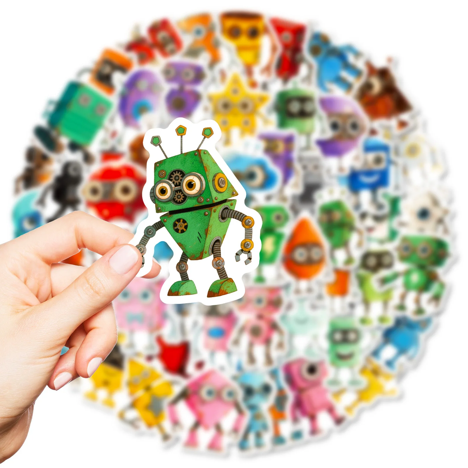 10/56 PIÈCES Robot Graffiti Autocollants Drôle Dessin Animé Autocollant BRICOLAGE Ordinateur Portable Téléphone Guitare Planche À Roulettes Autocollant Étanche Tasse Classique Enfant Jouets