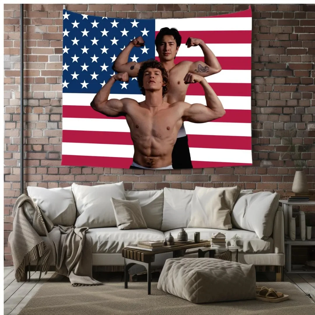 American Flag Featuring Shane Hollander & Ilya Rozanov, Heated Rivalry Fan Gift