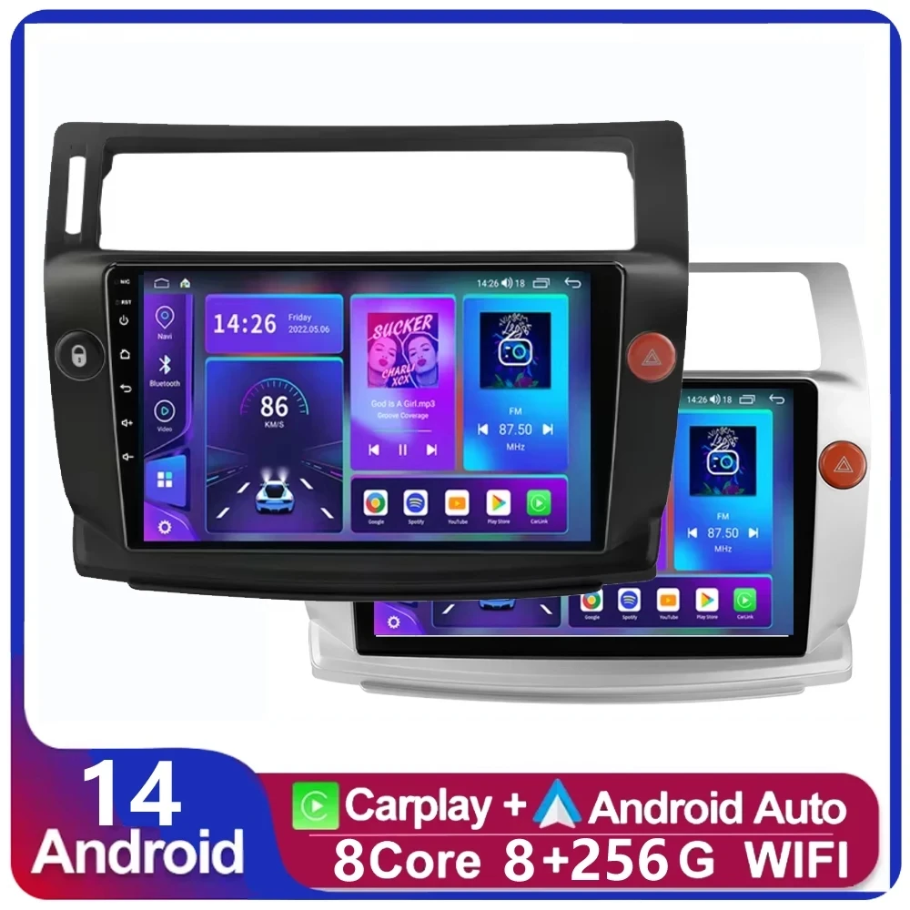 

Wireless Carplay 2Din Car Radio For Citroen C4 C-Triomphe Quatre 2004 2005 - 2014 Navi GPS Multimedia Player Stereo Head Unit