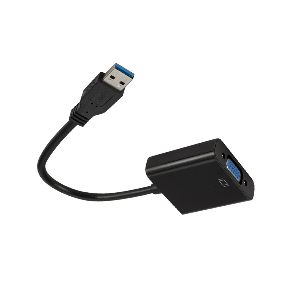 USB 3.0 to VGA Adapter Video Graphic Card Display External Cable Adapter Male USB 3.0 to Female VGA Connector for PC HDTV 1080P