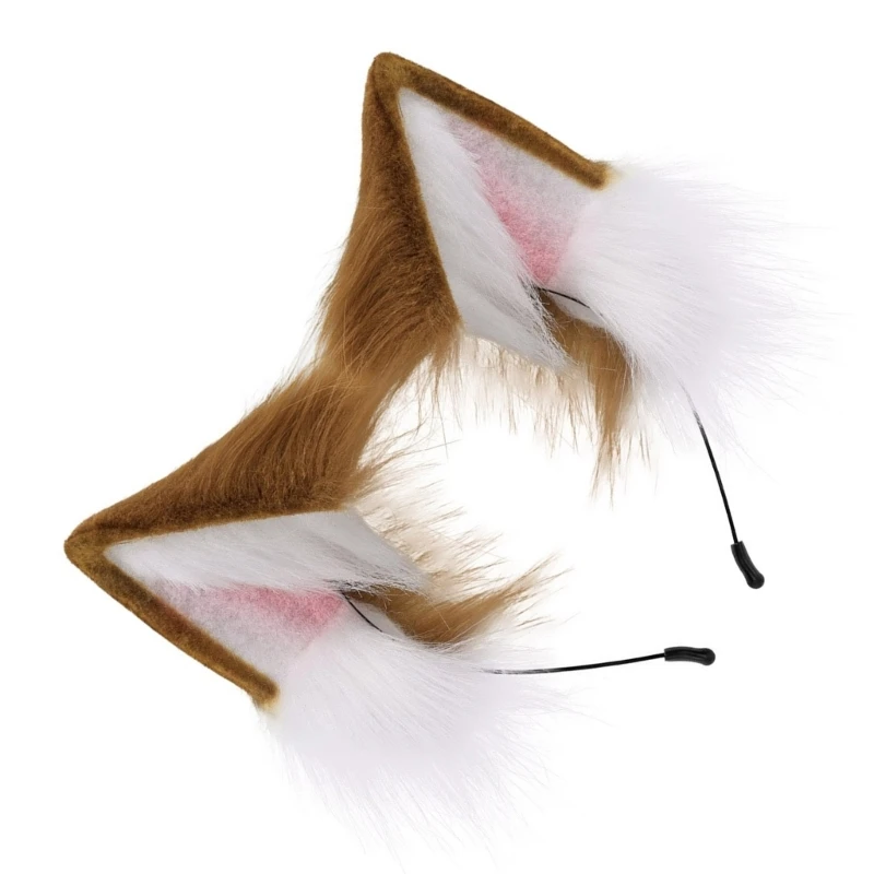 652F Furry Ears Hairband Soft Plush Headpieces การ์ตูน Headwear สำหรับคอสเพลย์กิจกรรม