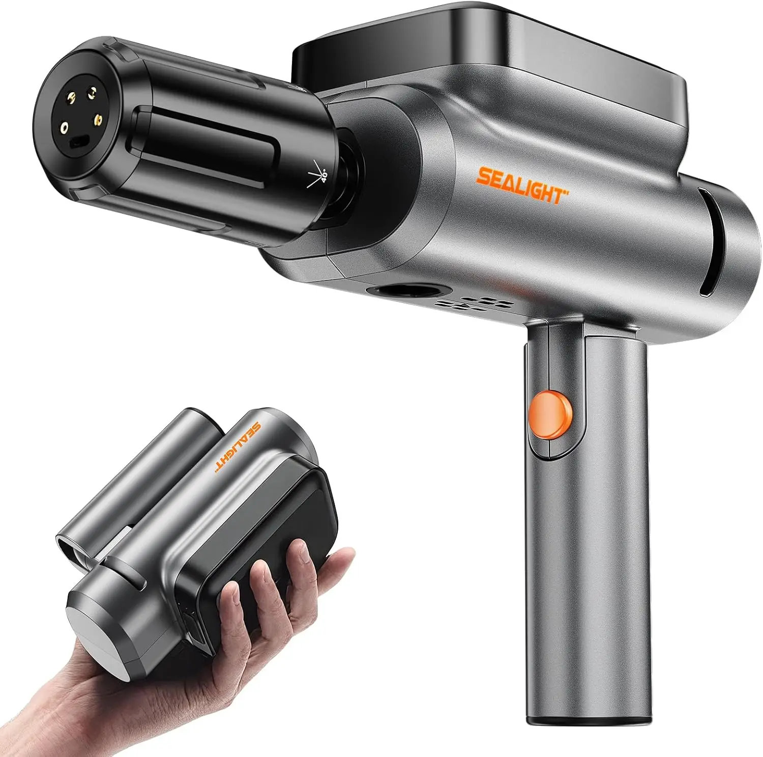 

Foldable Cordless Pressure Washer, 300 PSI Portable Power Washer with 4.0Ah Battery 5-in-1 Nozzle Type-C Charging Battery