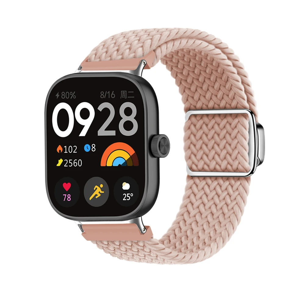 Nylon Magnetic Strap For Xiaomi Redmi Watch 4 Braided Solo Loop Replacement Bracelet Correa for Xiaomi Mi Band 8 Pro Wrist Strap