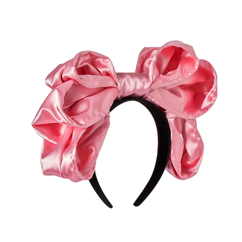 Diadema con lazo para niña y mujer, bandana con lazo grande, banda para el pelo Lolita, tocado de moda, accesorios para el cabello, novedad