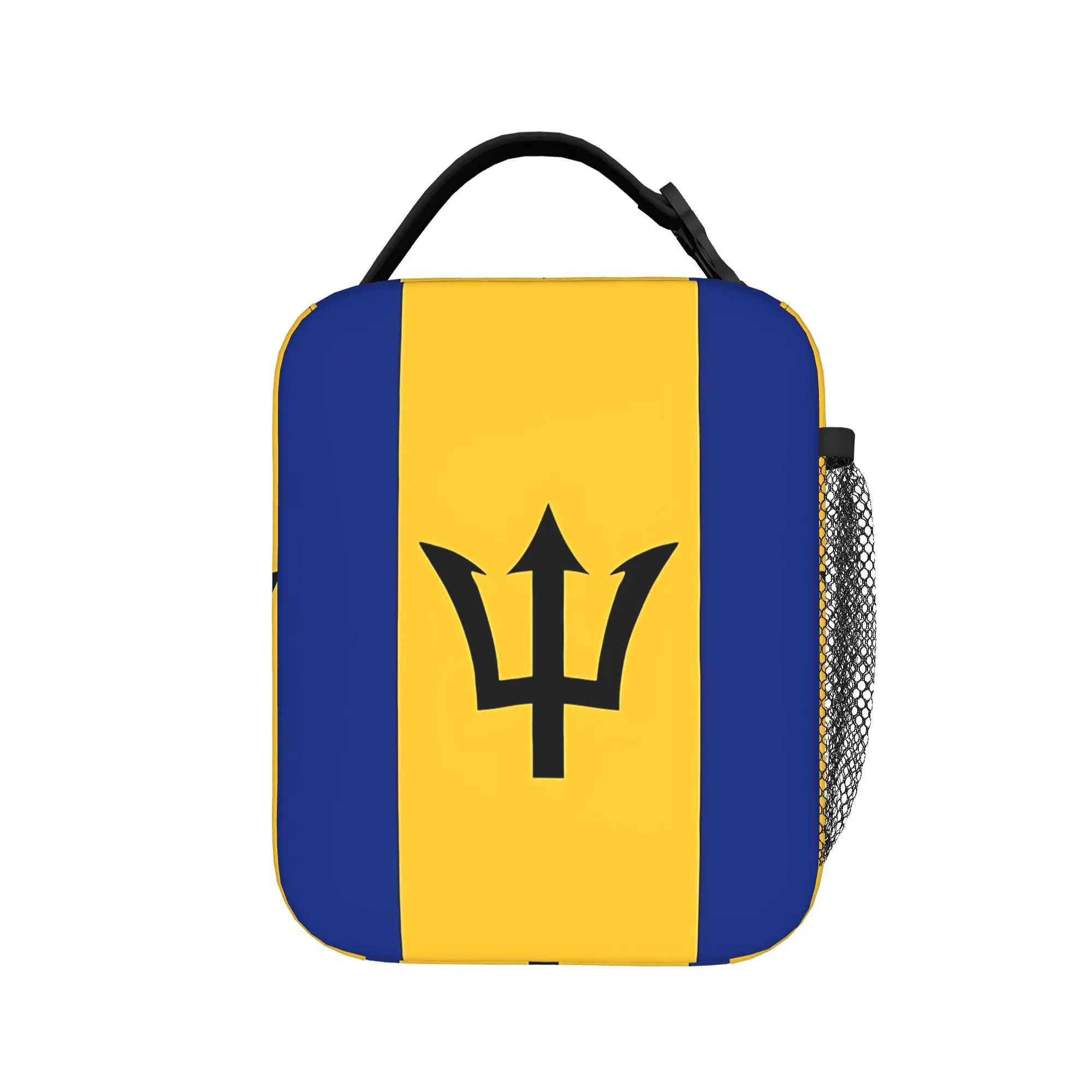Barbados Nationalflagge Lunchtasche Tragbare Lunchbox Kinder-Schuldesign Kühltasche Freizeit Wasserdichte Thermotasche Handtasche