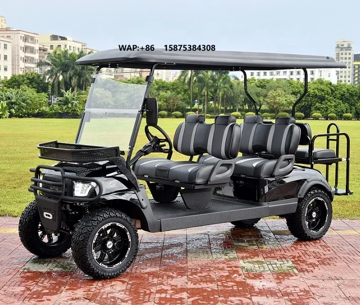 Efficient 4KW Golf Electric Sightseeing Car 6 passenger shuttles from OEM factory