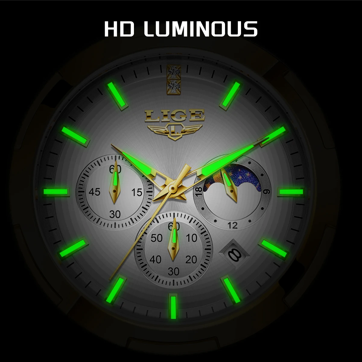 New LIGE Fashion Luxury Quartz Man Watch Classic Business Stainless Casual Calendar Waterproof Luminous Men Watches Reloj Hombre