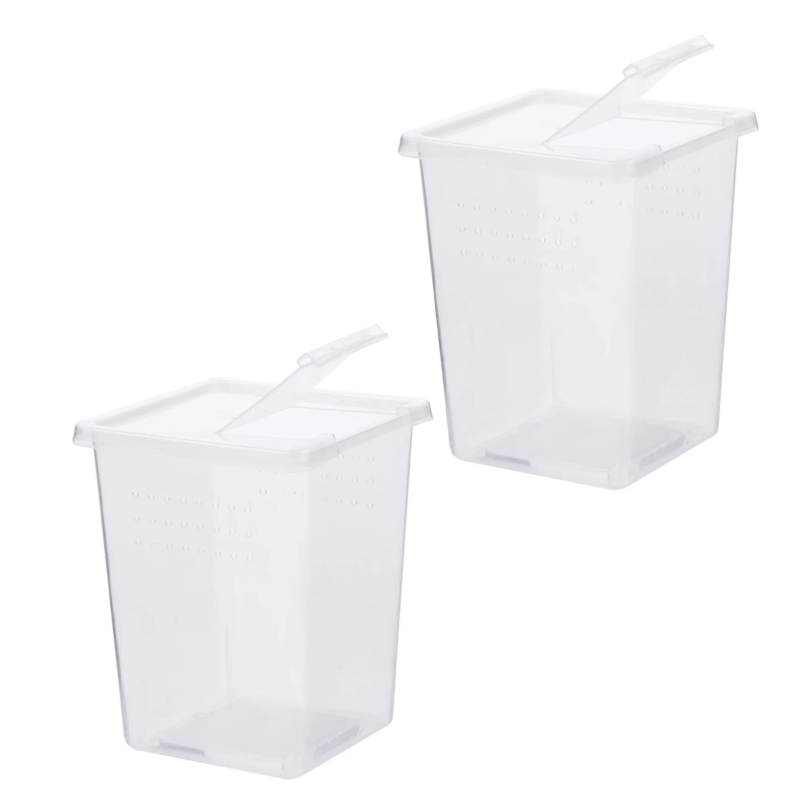 2 قطعة مجموعة صناديق تربية الزواحف شفافة عالية مادة PP فتحة مزدوجة الجانب لتغذية التفريخ عش تررم الموئل