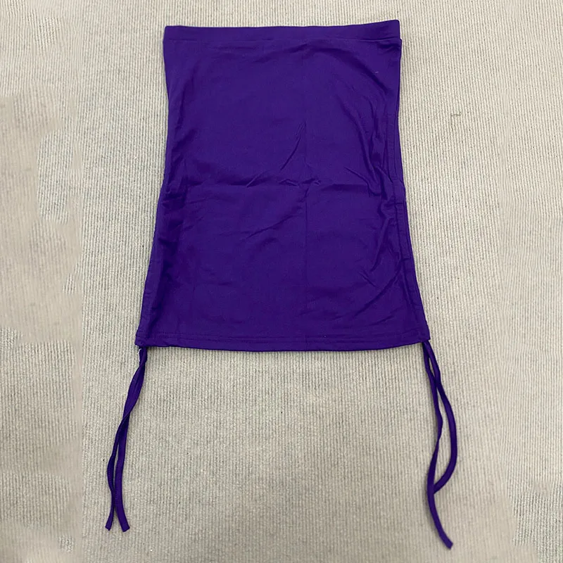 Sexy Purple Drawstring Slim Casual Tops 2000s Aesthetic Fashion Personality Gothic Wings Print Tube Off Shoulder Spice Girl Vest