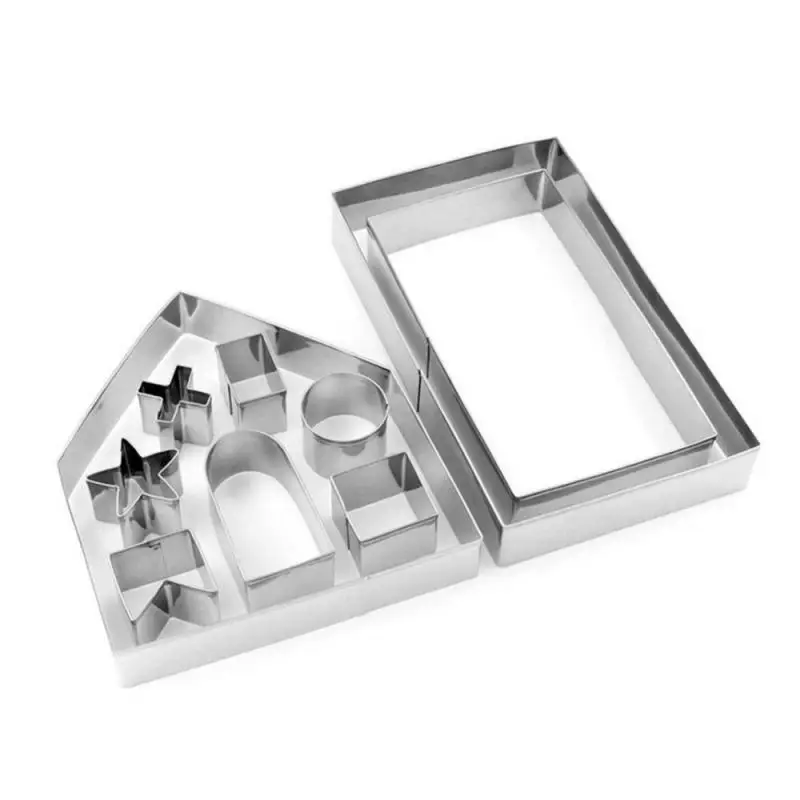 Gingerbread House Cookie Cutter Set Stainless Steel Biscuit Cutter Baking Tool Kitchen Bakeware for Home Christmas