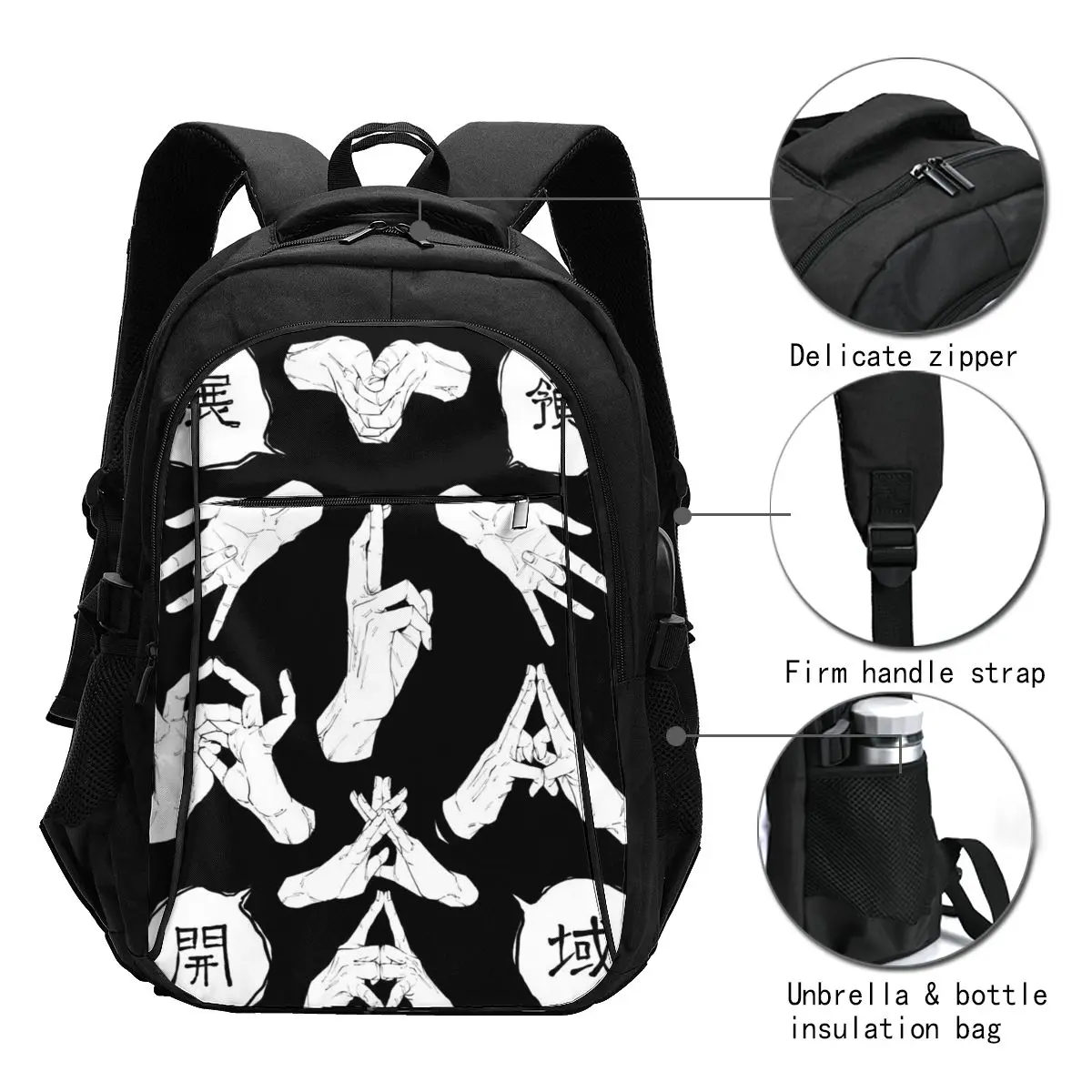 Jujutsu Kaisen_3 Simple backpack with large capacity for business computers USB backpack