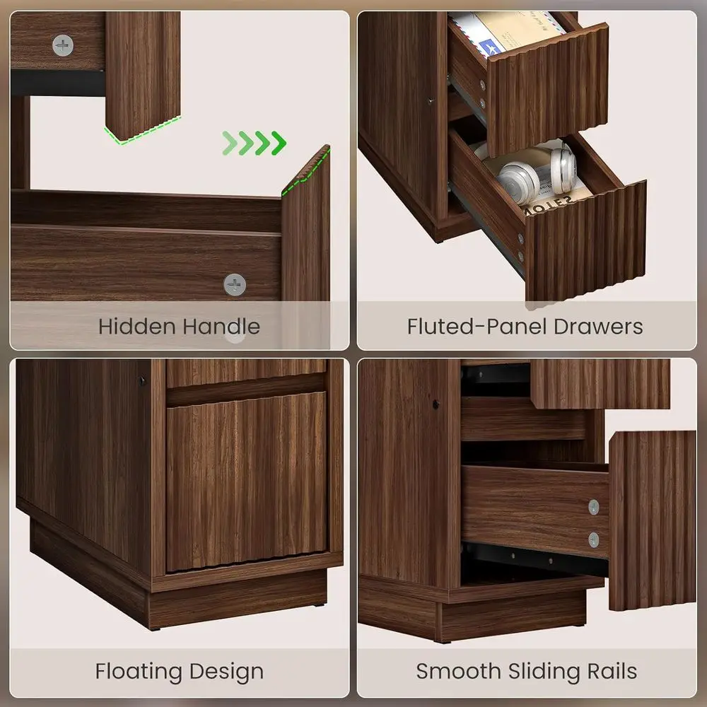 Slim Walnut Nightstand 5
