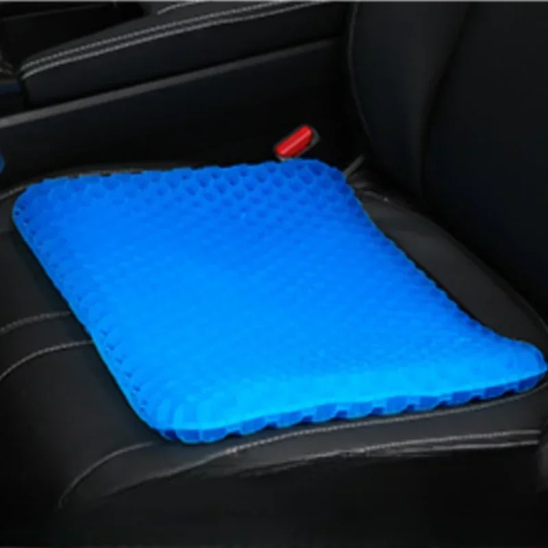 Cooling Gel Car Seat Cushion - Thick, Honeycomb Design For Sciatica & Tailbone Relief, Comfortable Office Chair Pad, Ideal For L