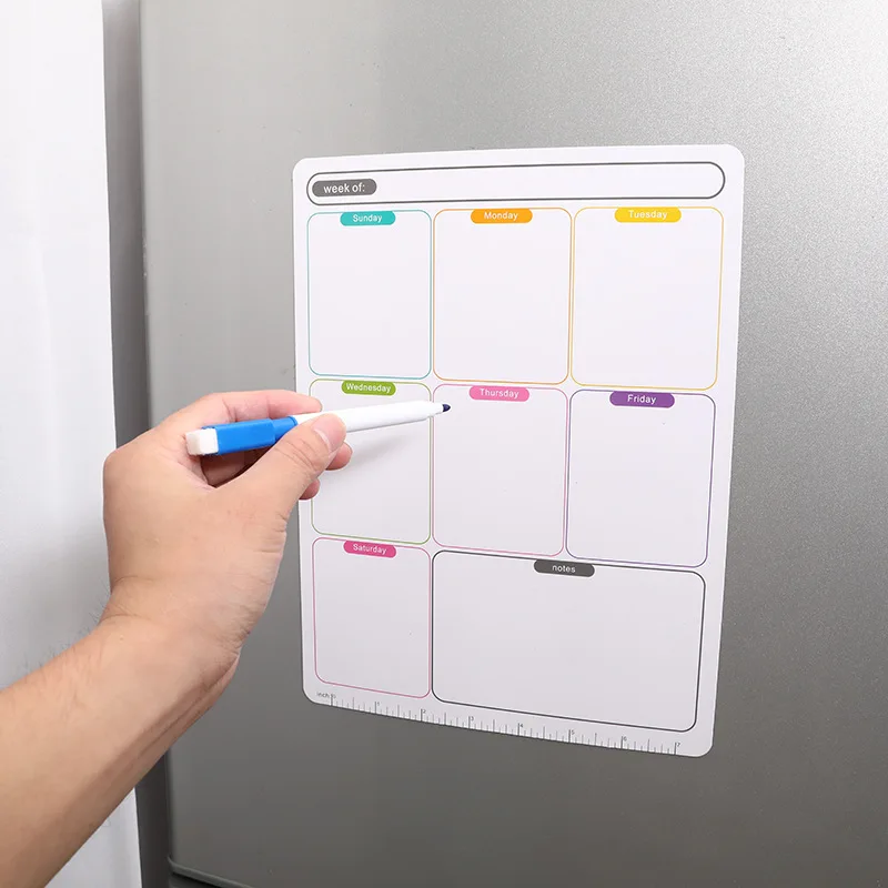 Fashionable Magnetic Dry Erase Calendar, Multi-functional Monthly Refrigerator Planner, Kitchen Decoration