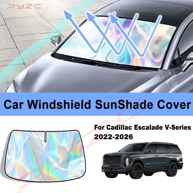

For Cadillac Escalade V-Series 2022-2026 Car Windshield Sunshade Cover Front Window Sun Shade Visor Auto Interior UV Protection