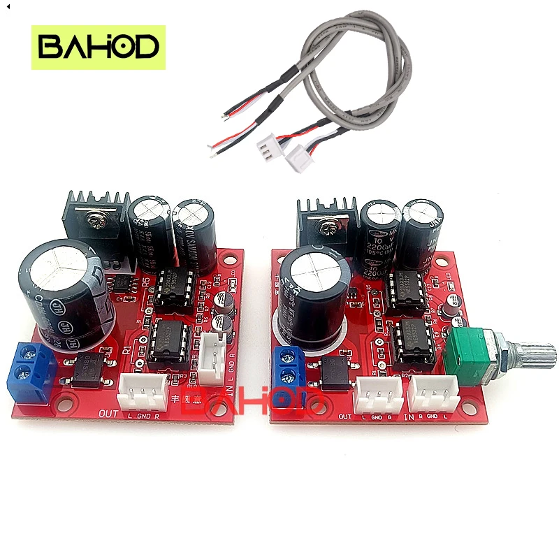 BAOHD NE5532 Preamplifier Board AC5-16V DC6-24V Single Power Amplifier Module Microphone Preamplifier Module Audio Op Amp Board