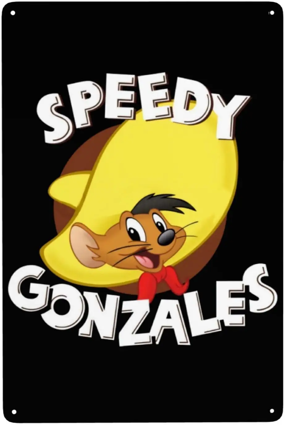 Speedy Anime Gonzales Metal Signs Wall Art Decor Tin Sign for Outdoor & Indoor Wall Decor Home Bar Garage 8x12 inch