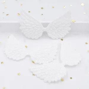 20 قطعة زينة جناح الملاك الأبيض 74 * 43 مللي متر مساحيق بريق أحادية الجانب بقع الجناح الجنية DIY الزينة ربطة عنق أفضل 8 زينة ملابس لامعة مبيعا - No8