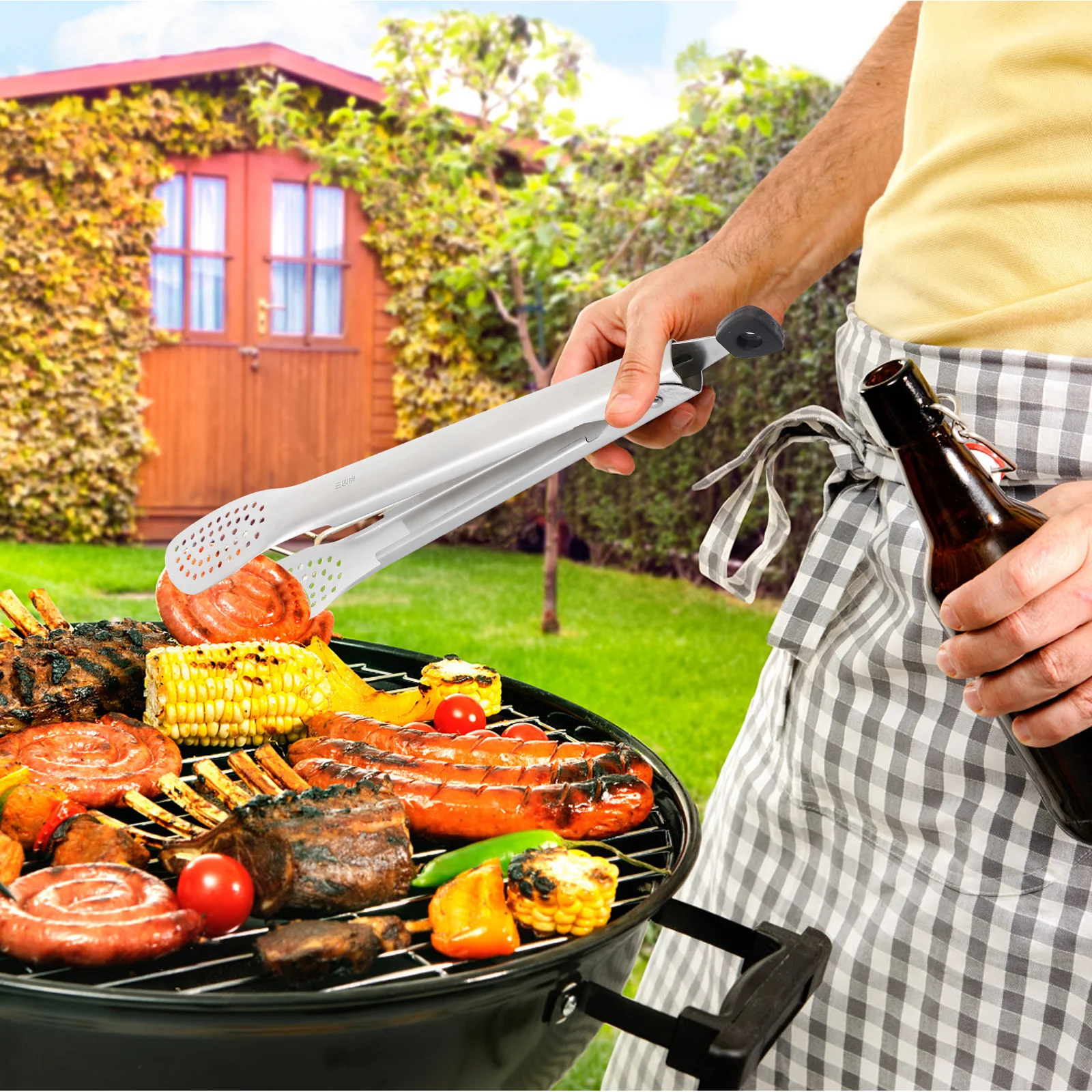 

1 pc Stainless Steel Head Food Clamp Multipurpose Anti-Scald Clip For Bbq Pancake Bread Fruit Cooking Tool Kitchen Bar