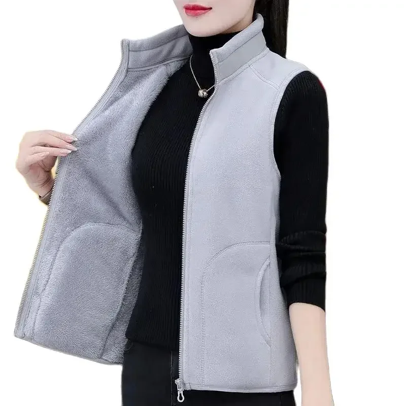 Women's Double-Sided Vest Coat New Sleeveless Short Jacket Women Warm Basic Coat Female Waistcoat Tops Clothing XQ708