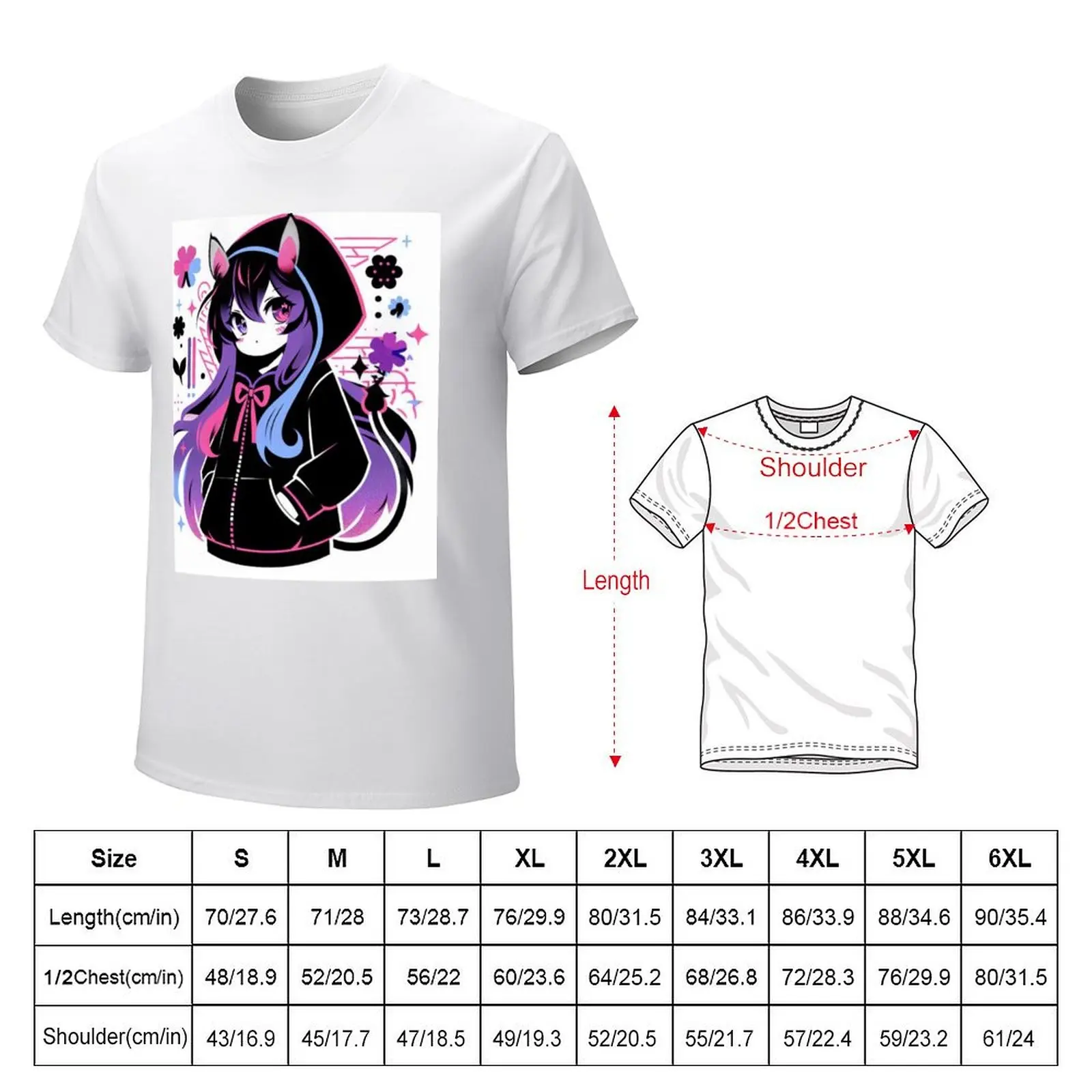 anime cat girl T-Shirt Blouse sweat shirts graphic tees mens t shirt graphic