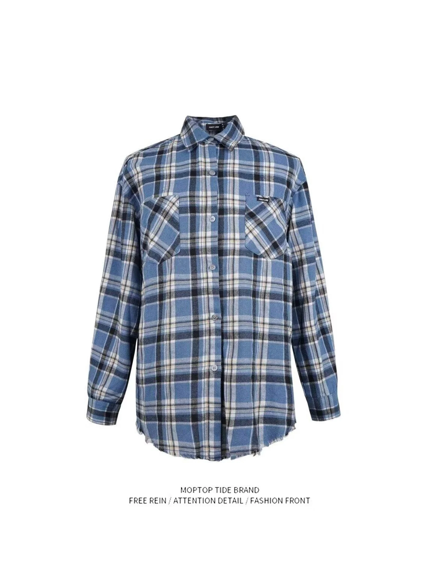 

American Retro Plaid Long Sve Loose irt Couples Lazy Sle High End Feeling Men Women Outerwear Spring Autumn Winter