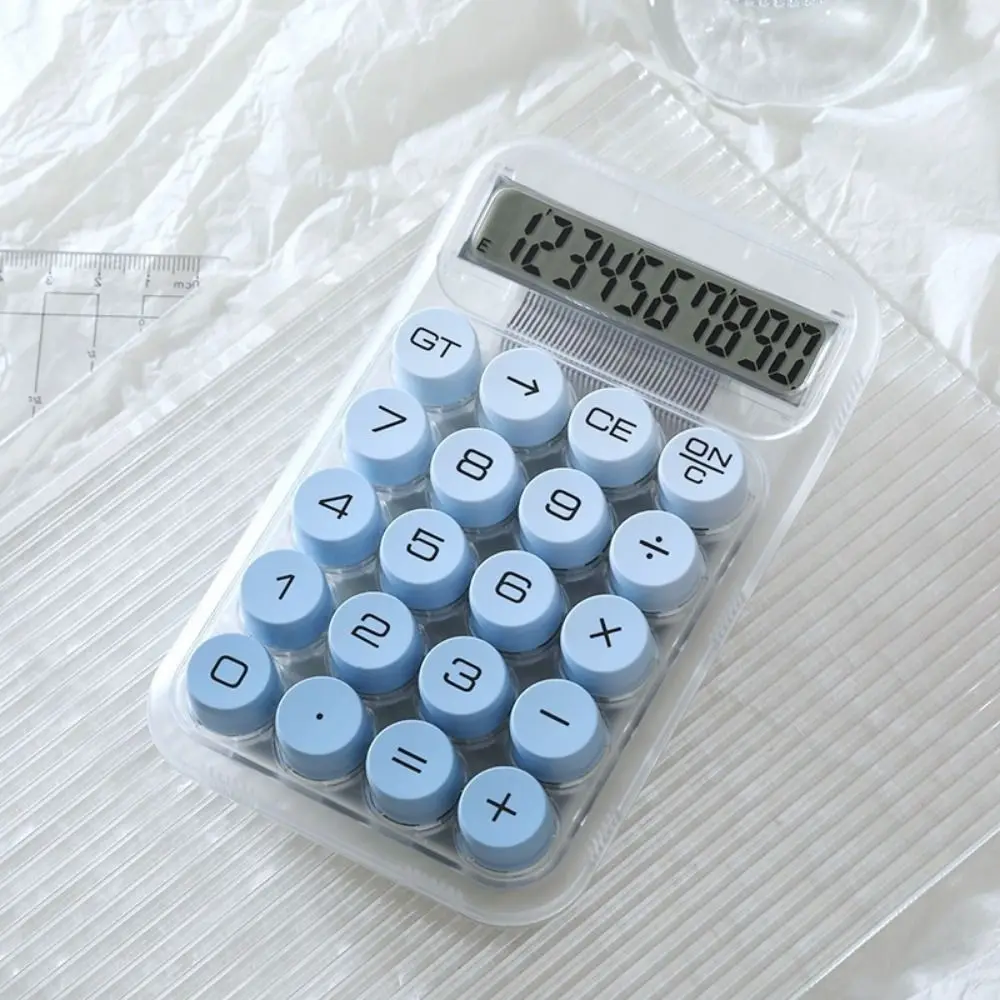 10-digit Display Electronic Calculator Gradient Color Transparent Design Desktop Calculator Lcd Display Large Buttons