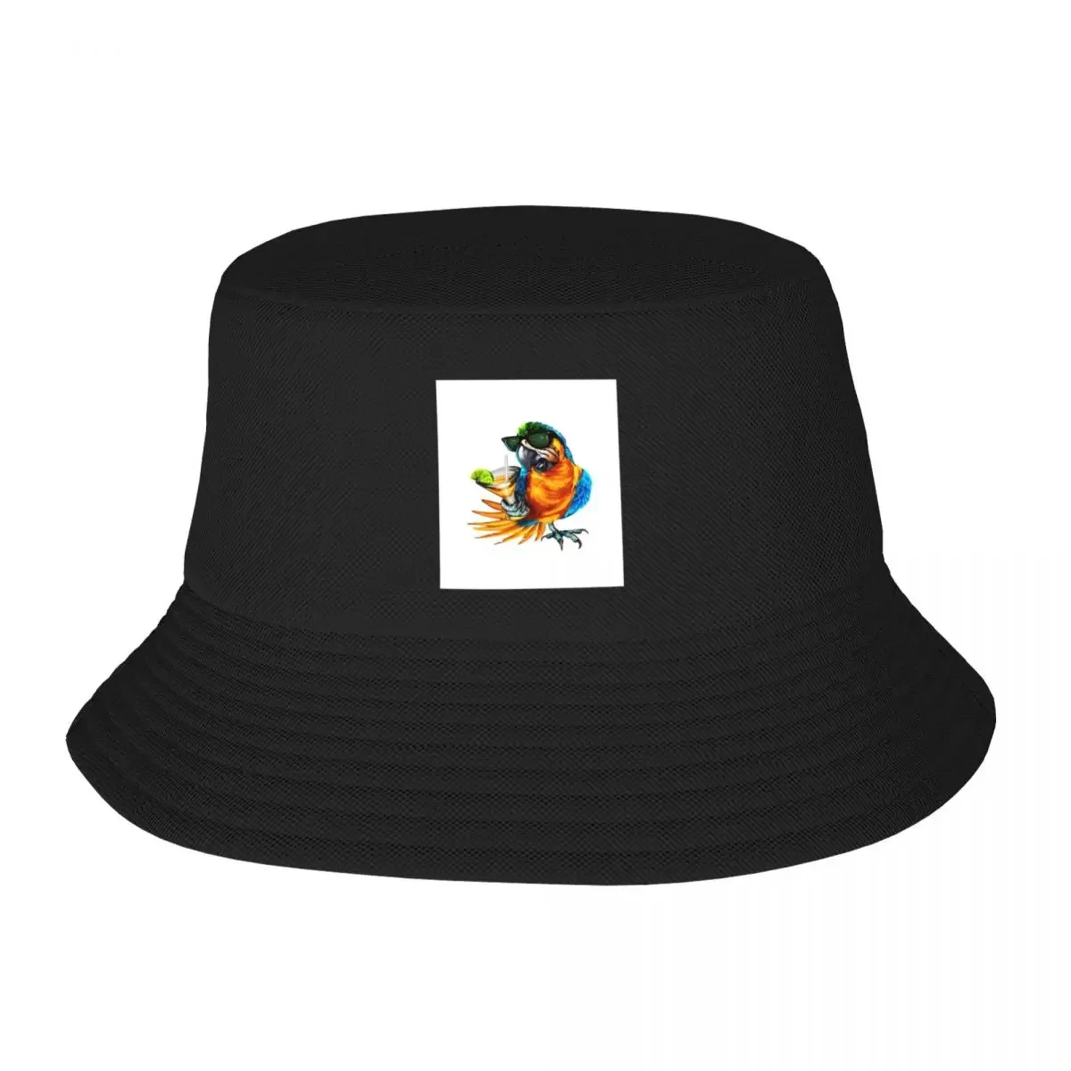 Parrot Heads in Paradise Graphic Bucket Hat Beach Outing Visor foam party Hat Rave Baseball Men Women's