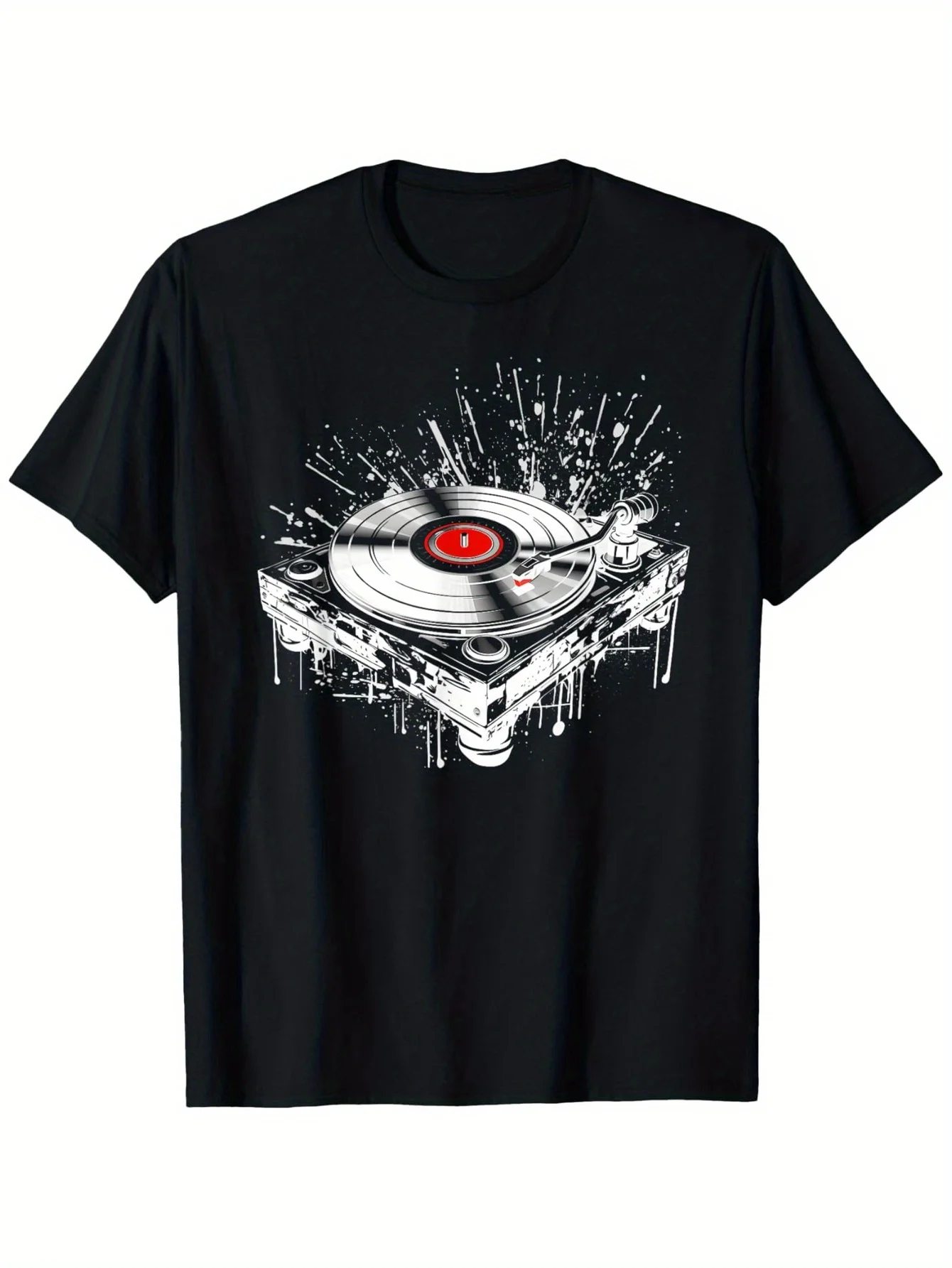 Vinyl Record T-Shirt, Regular size 180g, casual all season knitted fabric, breathable and comfortable, suitable for outings, leisure, gatherings, sports and holiday gifts