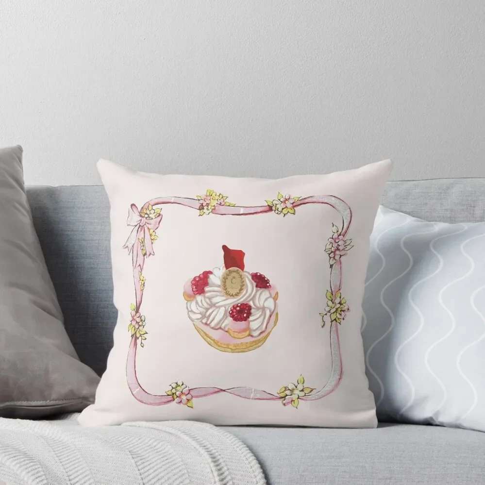 Paris Rose Petal Choux Pastry Dessert French Patisserie Throw Pillow Decorative pillowcase sleeping pillows pillow