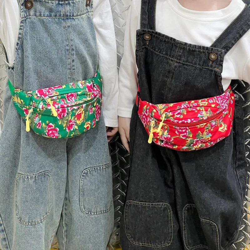 Qunq 2024 Spring New Fashionable Children's Bag Personalized Versatile Big Flower Western Style Small Body Bag