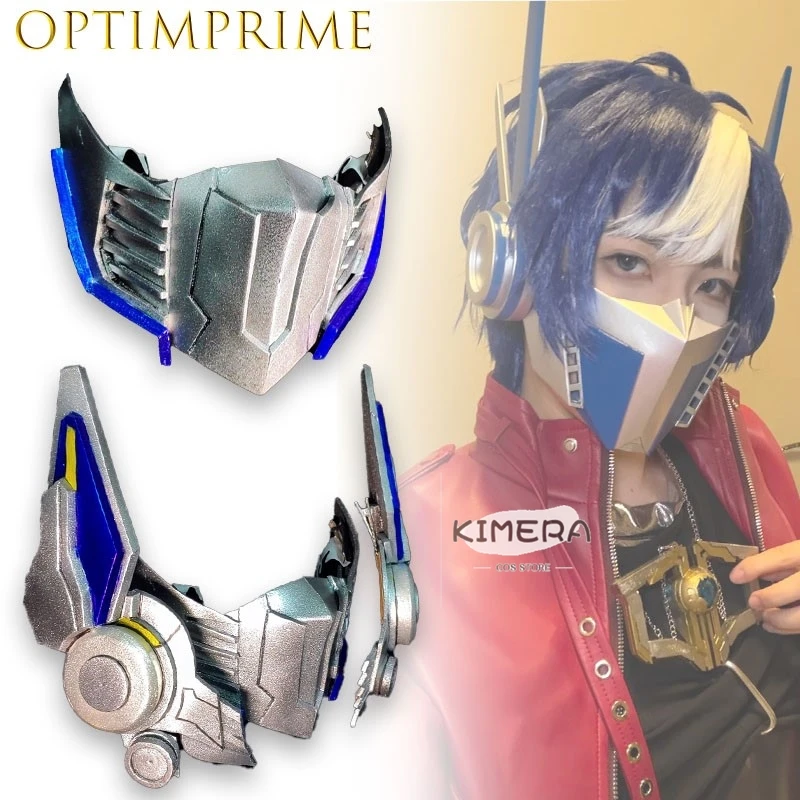 Anime cosplay déguisement  Transform OptimPrime Female Version Mechanical Mask Headphones Cosplay Prop Set SciFi Mecha Resin Mas view 2