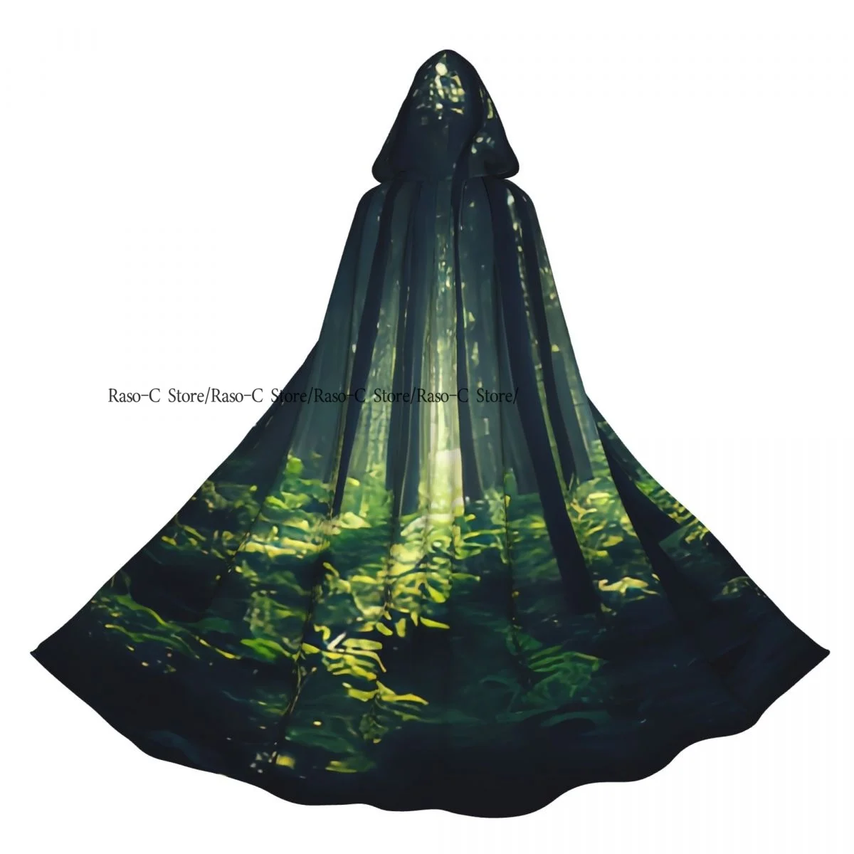 

Hooded Cloak Unisex Cloak with Hood Dark Forest On The Trail Cloak Vampire Witch Cape Cosplay Costume