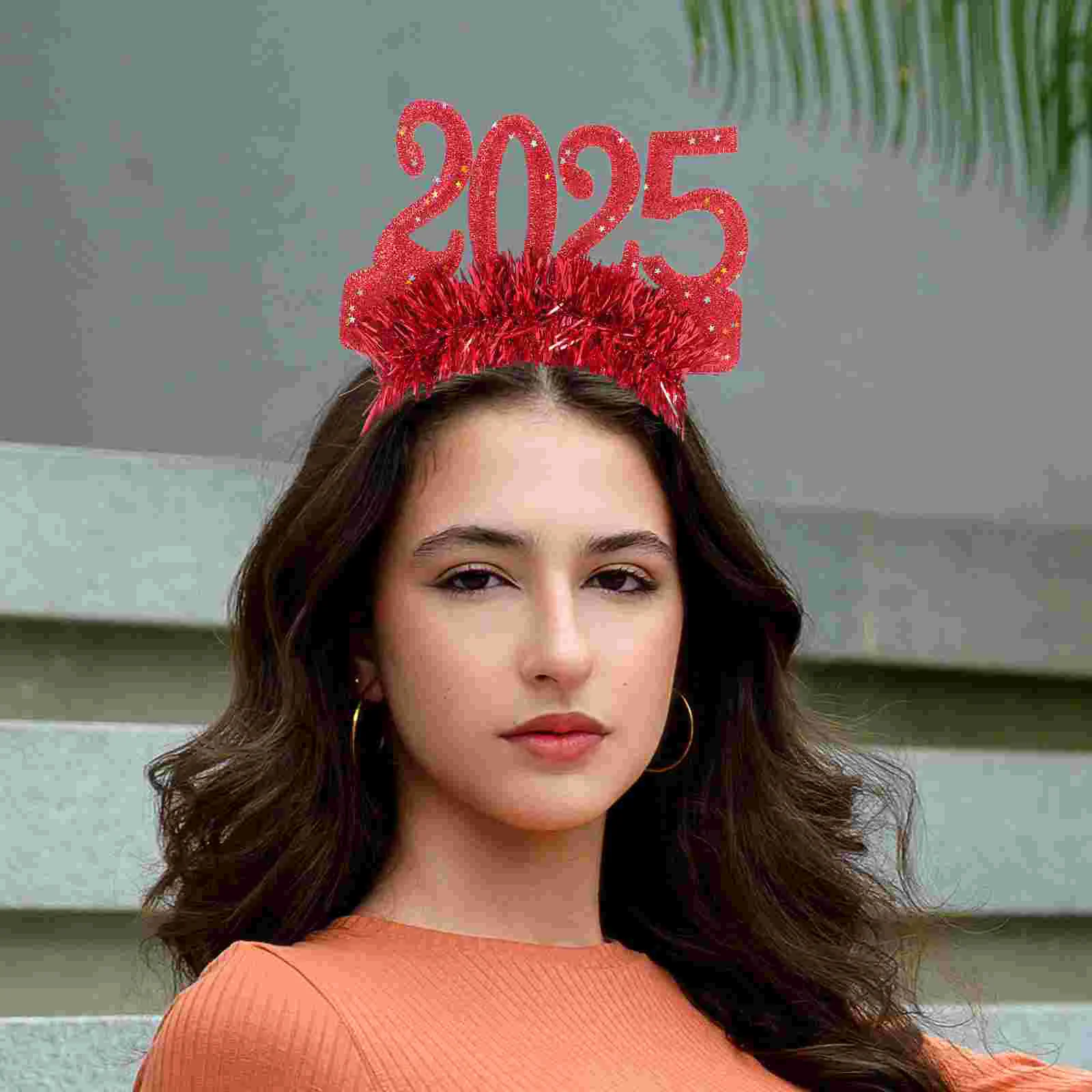 4 Pcs Number New Year Headband Miss Black Tinsel Bottle Cloth Makeup Party Headbands Adults