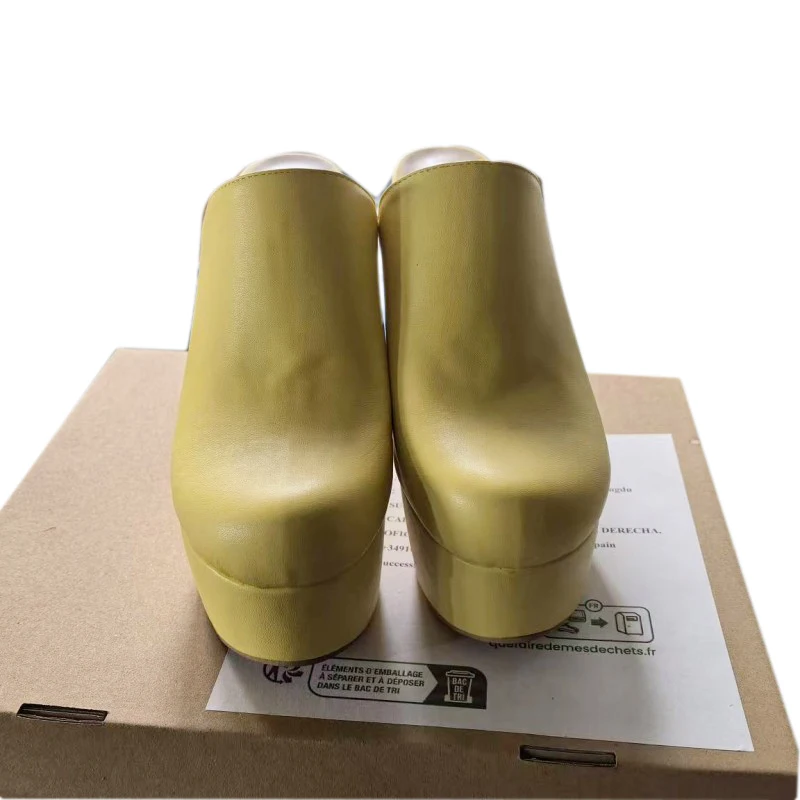 DIZHUANG shoes Fashionable women\'s high-heeled slippers. About 11cm heel height. Closed toe slippers. Wedges slippers. 34-46