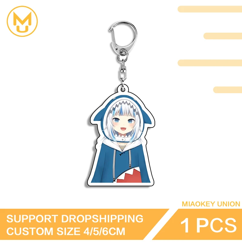 Cute Peeking Vtuber Gawr Gura Novelty Interesting Keyring Hot Selling Q Edition Props For Backpack Clothes Hat Jewelry Gifts