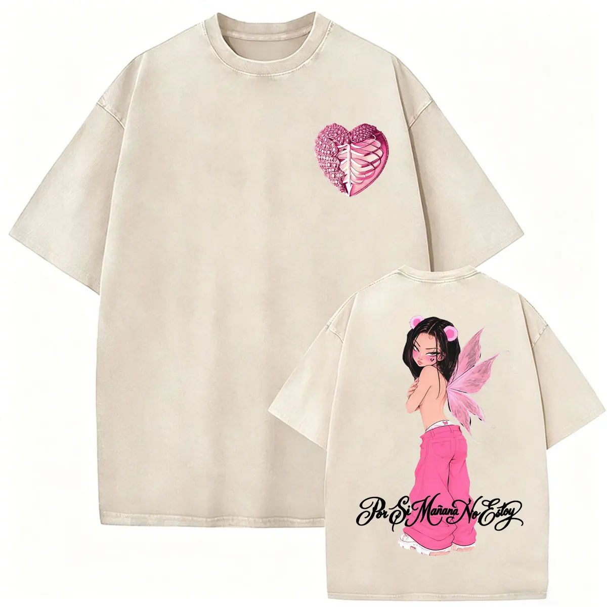 Vintage Washed Omar Courtz Por Si Manana No Estoy Tour T-Shirts Herren Damen Mode Ästhetisches T-Shirt Streetwear Oversized T-Shirt – Detail 25
