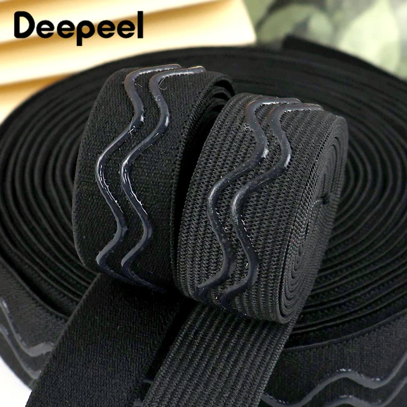 

3/5/10M 25/30/40mm Non-slip Silicone Elastic Band Underwear Bra Strap Rubber Bands Garment Belt Strech Tape Sewing Accessories