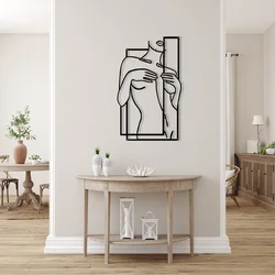 Female Human Body Metal Mural Bathroom Wall Decoration Metal Line Art Bedroom Wall Decoration Wall Sculpture