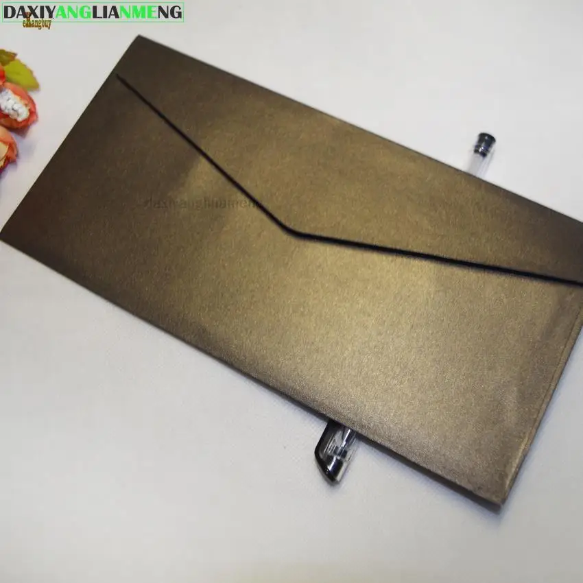 100pcs/lot 22x11cm Western-style Shiny Glossy 120gsm Thin Pearl Paper envelope, Business Cards Wedding Invitation Gift Cards