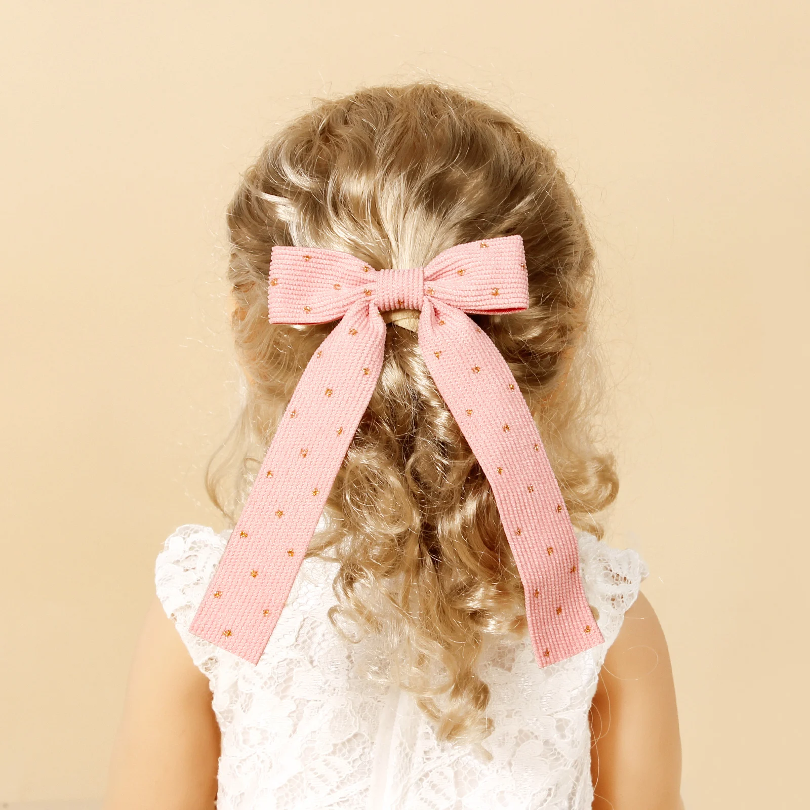 5pcs Bows Streamer Hair Clips Girls Ponytail Clips Hair Accessories