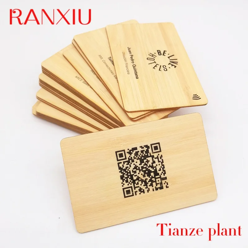 Custom 13.56hz Passive N Custoized Laser Engraving ood Busins Card N  Card Blank Hotel Accs Control Card