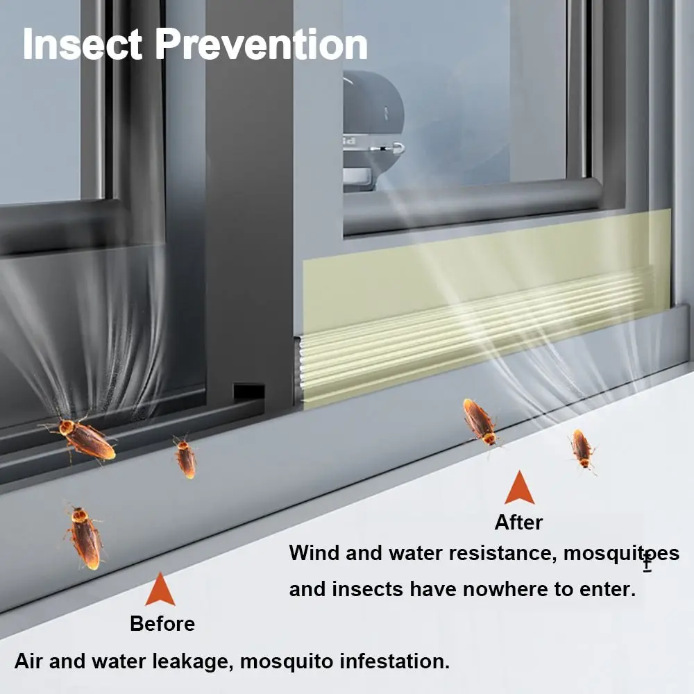 2/4M Noise Isolation Sliding Window Sealing Strip Household Windproof Crashproof Weather Stripping Self-adhesive TPE Gap Filling