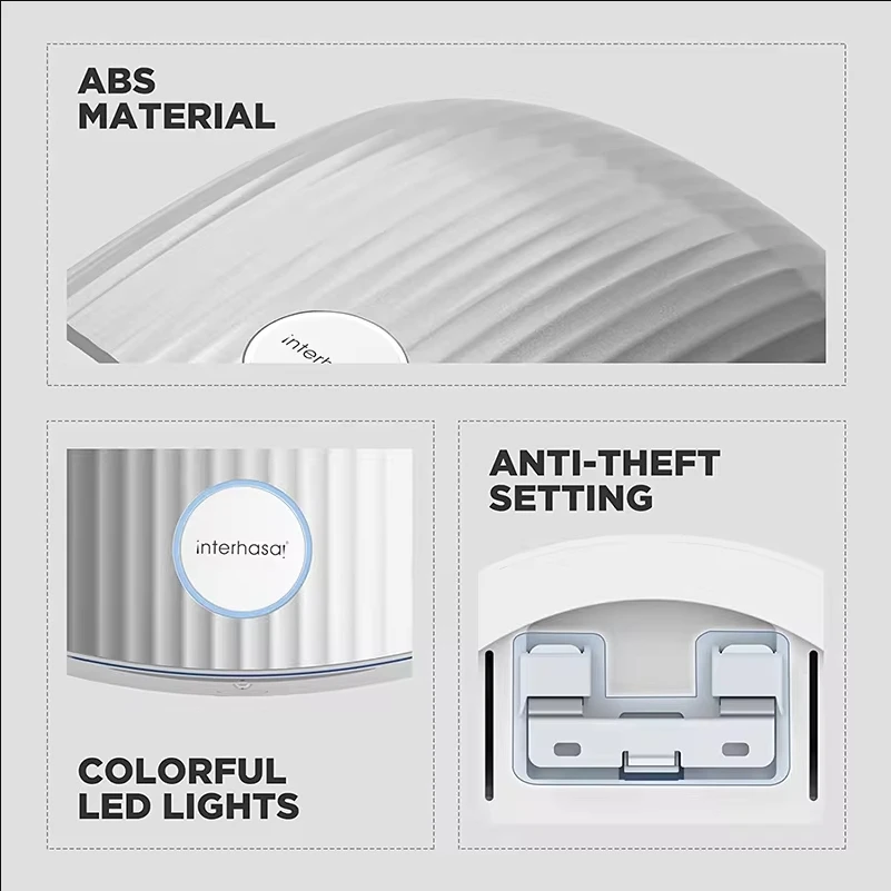 ¡Interhasa! Secador de manos automático, secador de manos de inducción de pared de viento de alta velocidad, frío y caliente, 1200W, para baño
