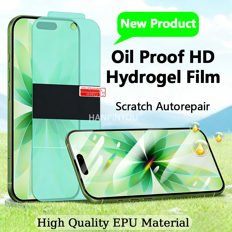 

Маслостойкая гидрогелевая пленка для Apple iPhone 17, 16, 15, 14, 13, 12, 11 Pro Max Plus Air Mini, защита от царапин UHD для экрана